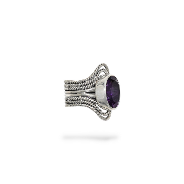 Sterling Silver Amethyst Ring SSR66