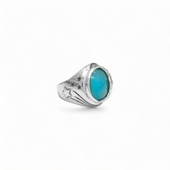 Sterling Silver Aqua Calcedony Ring SSR57