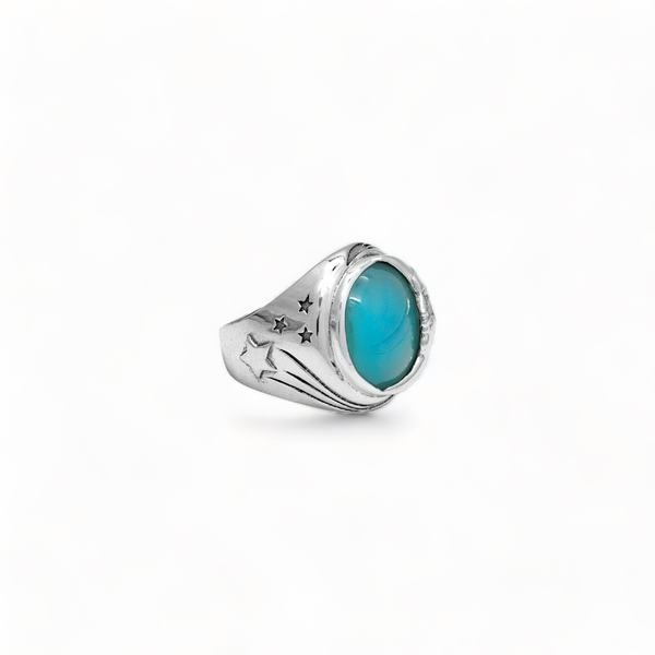 Sterling Silver Aqua Calcedony Ring SSR57