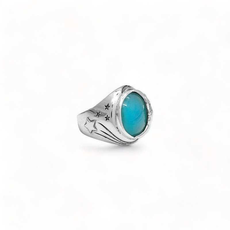 Sterling Silver Aqua Calcedony Ring SSR57