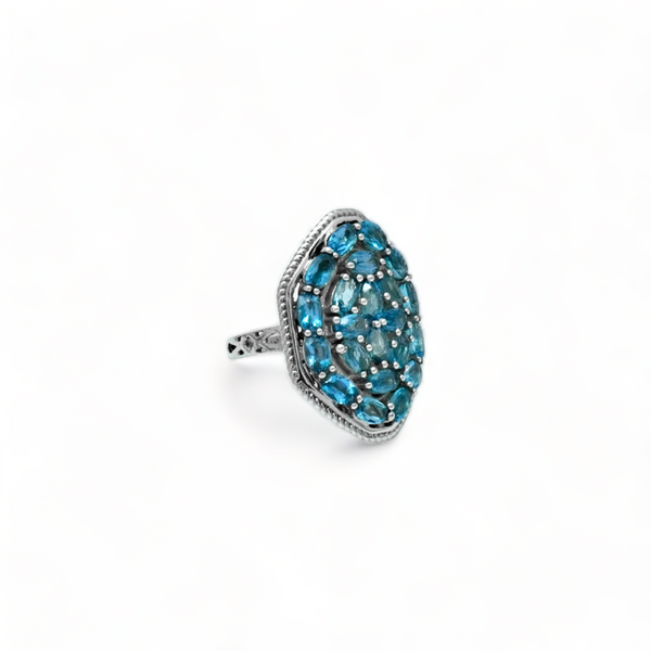 Sterling Silver Blue Topaz Ring SSR1