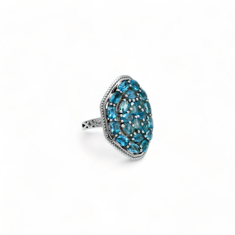 Sterling Silver Blue Topaz Ring SSR1