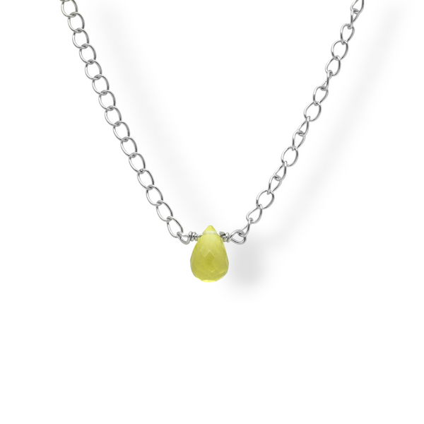 925 Sterling Silver Lemon Quartz Necklace SSN25