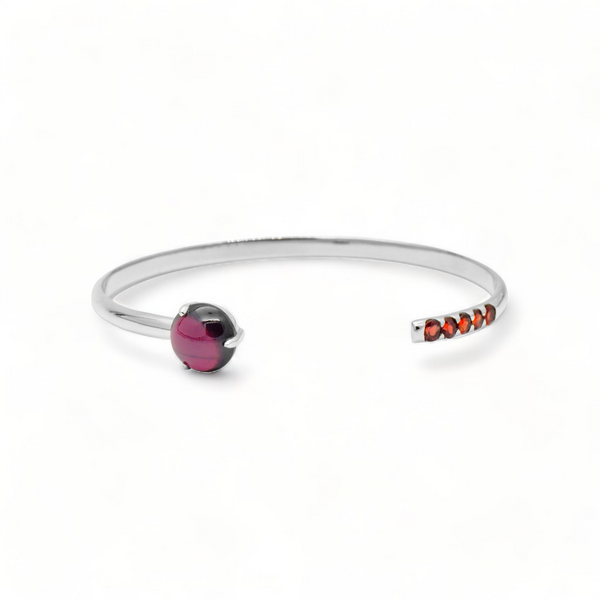 Sterling Silver Garnet Cuff Bracelet SSBR83