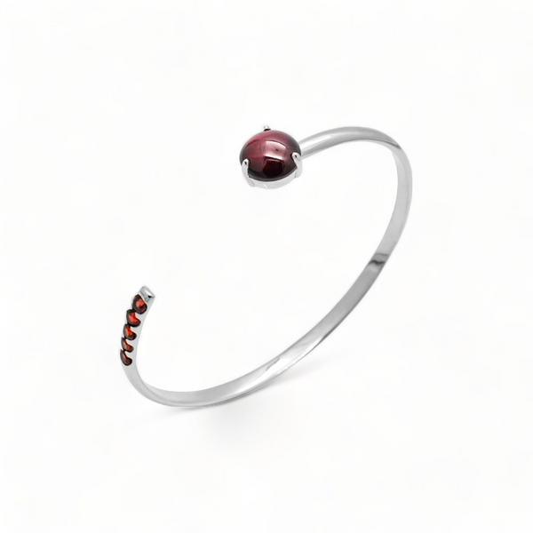 Sterling Silver Garnet Cuff Bracelet SSBR83