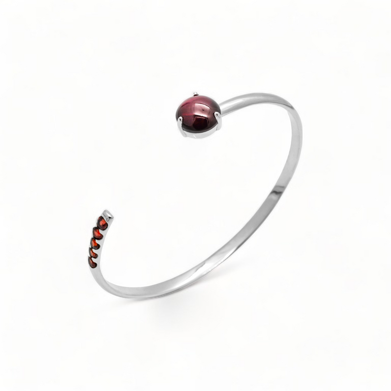 Sterling Silver Garnet Cuff Bracelet SSBR83