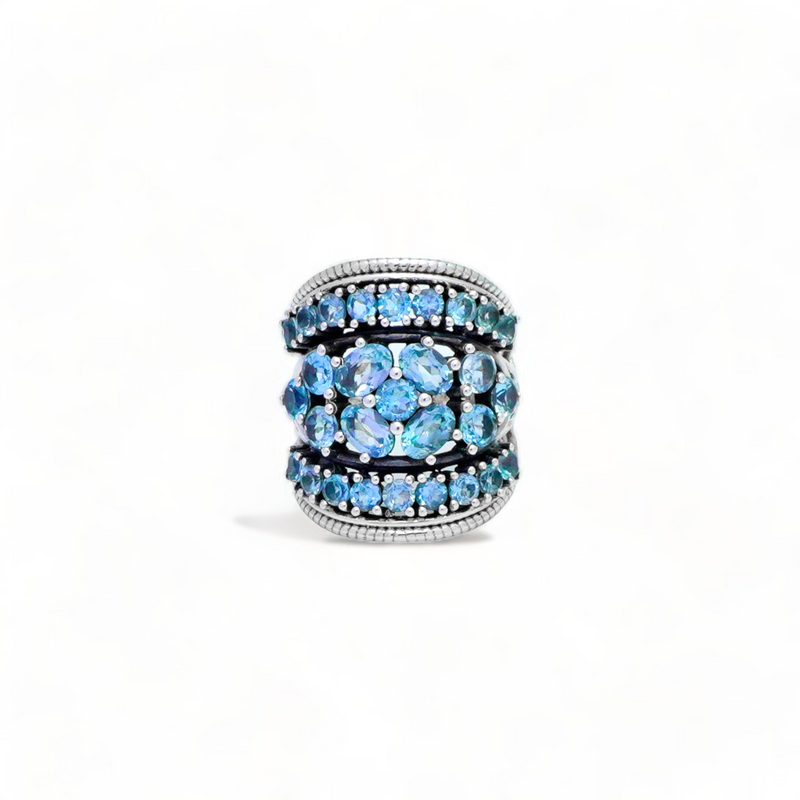 Sterling Silver Blue Topaz Ring SSR265