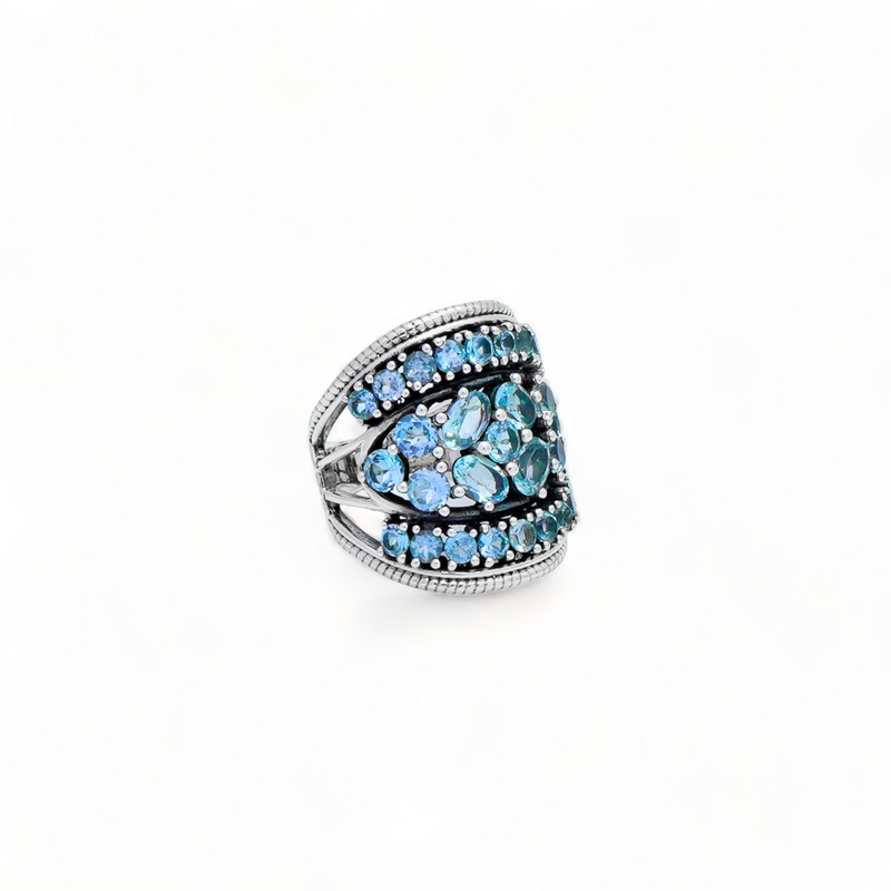 Sterling Silver Blue Topaz Ring SSR265