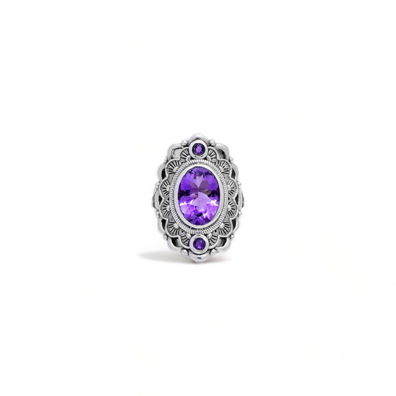 Sterling Silver Amethyst Ring SSR83