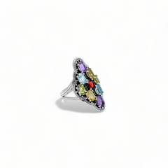 Sterling Silver Multi Gemstone Ring SSR82