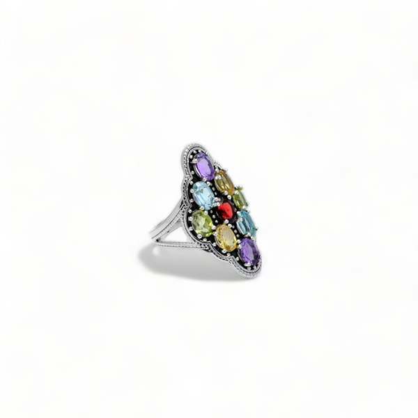 Sterling Silver Multi Gemstone Ring SSR82