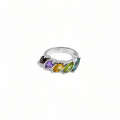 Sterling Silver Multi Gemstone Ring SSR191