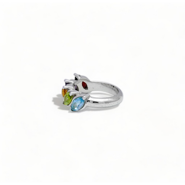 Sterling Silver Multi Gemstone Ring SSR191