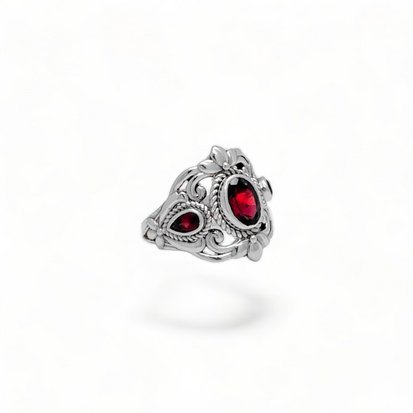 Sterling Silver Garnet Ring SSR84