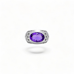 Sterling Silver Amethyst Ring SSR114