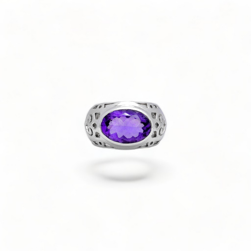 Sterling Silver Amethyst Ring SSR114