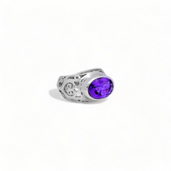 Sterling Silver Amethyst Ring SSR114