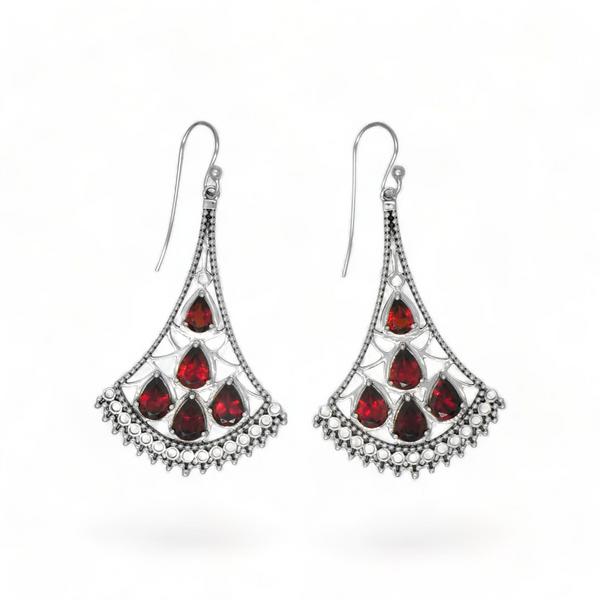 Sterling Silver Garnet Earrings SSER181