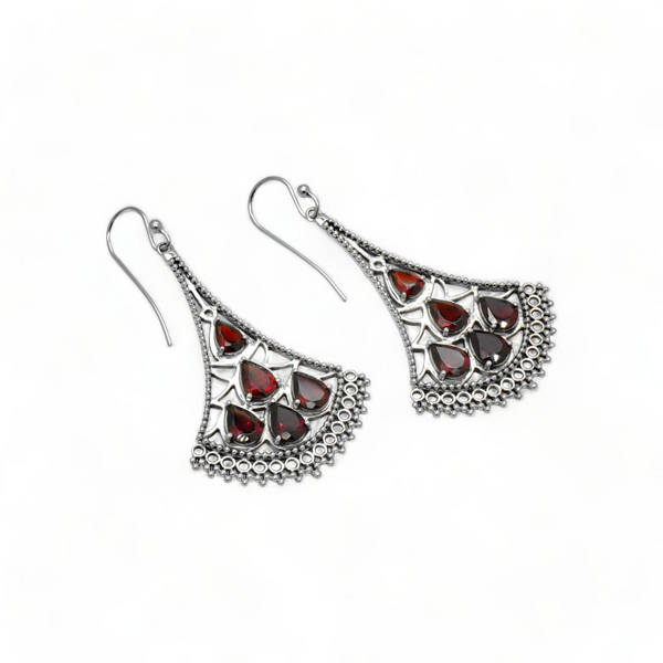 Sterling Silver Garnet Earrings SSER181