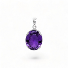 Sterling Silver Amethyst Pendant SSP128