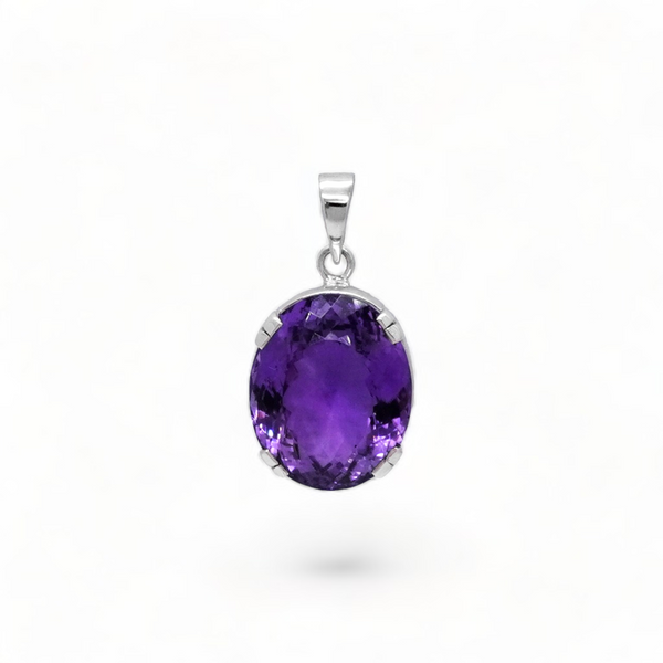 Sterling Silver Amethyst Pendant SSP128