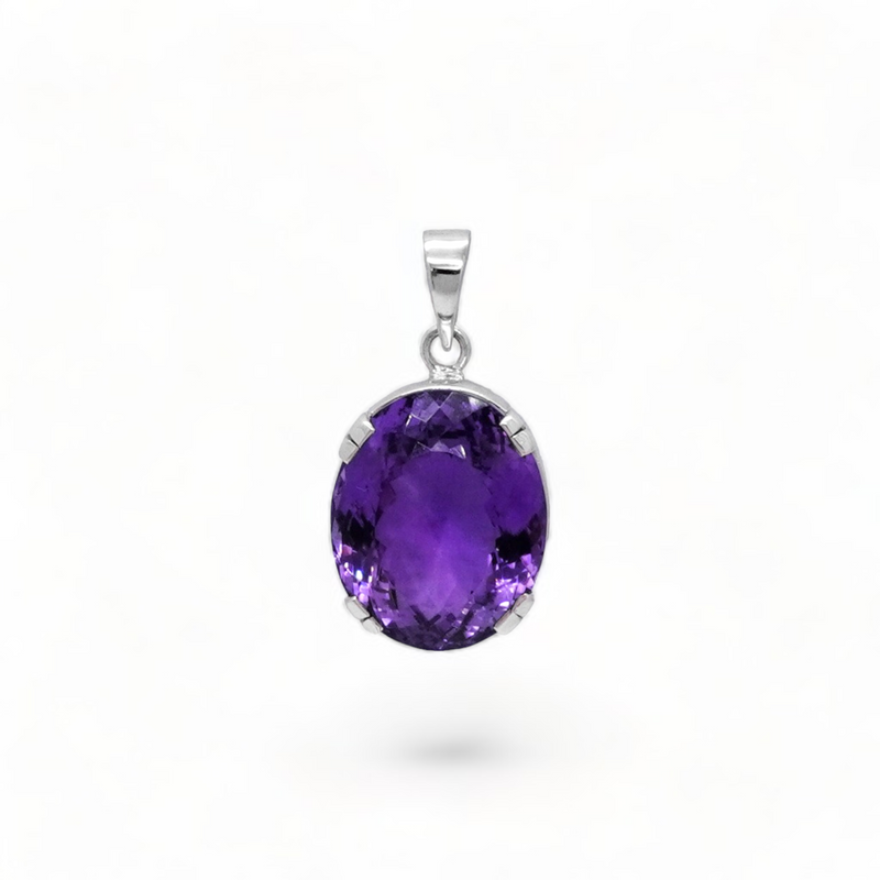 Sterling Silver Amethyst Pendant SSP128