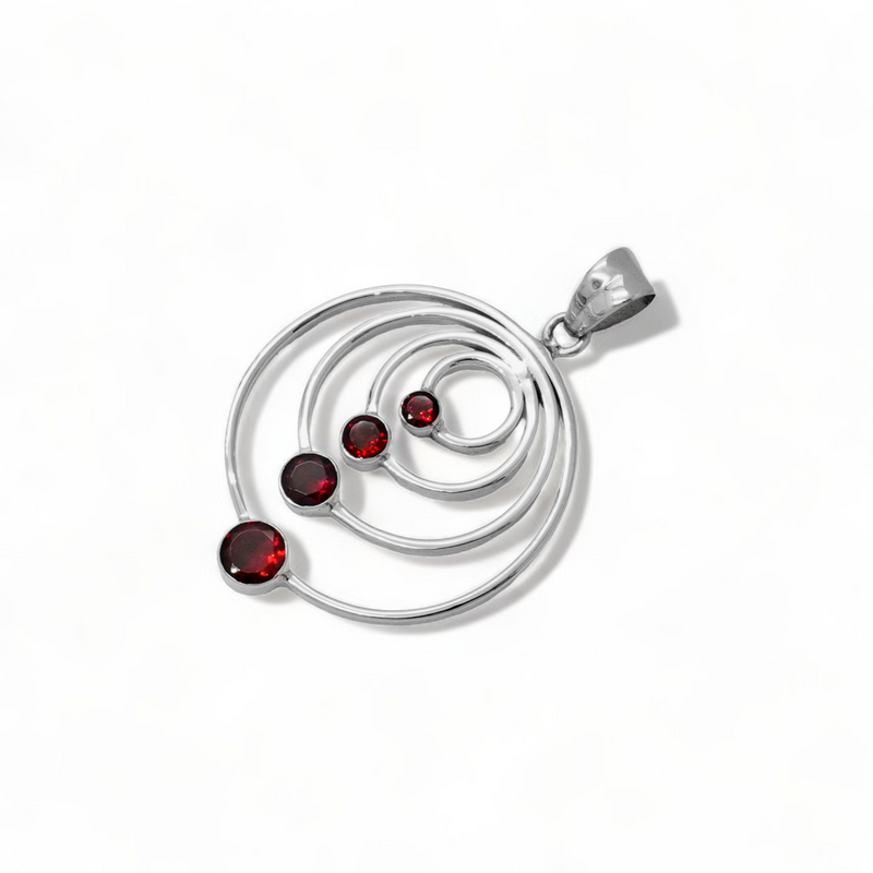 Sterling Silver Garnet Pendant SSP100