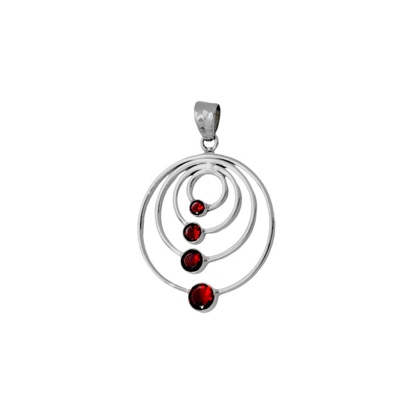 Sterling Silver Garnet Pendant SSP100