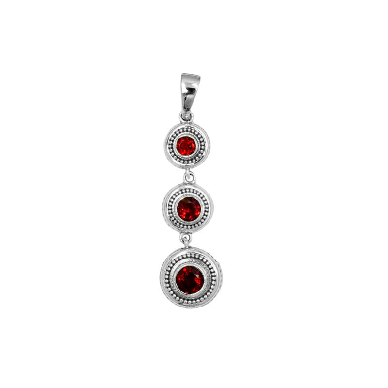 Sterling Silver Garnet Pendant SSP44