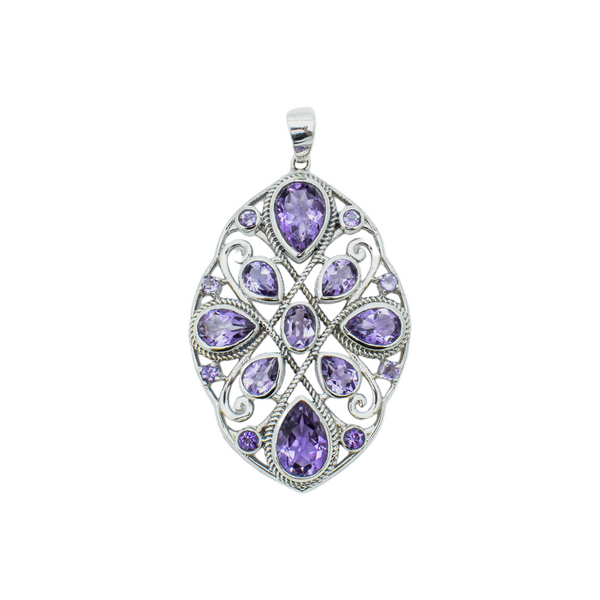 Sterling Silver Amethyst Pendant SSP87