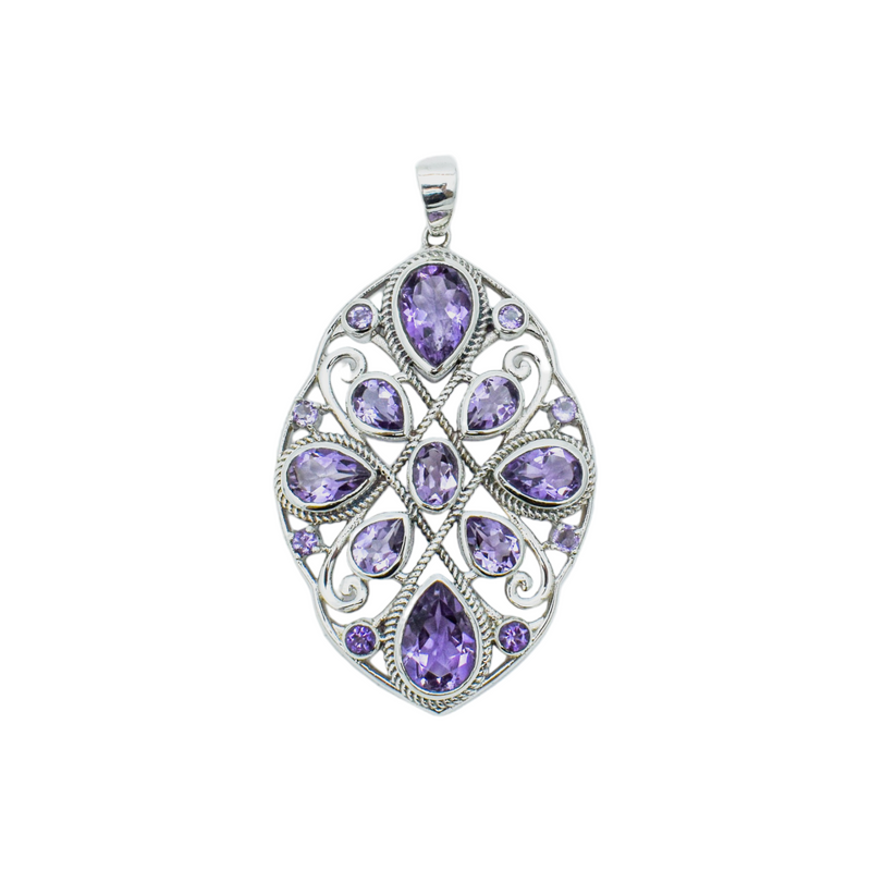 Sterling Silver Amethyst Pendant SSP87
