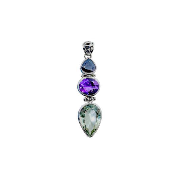 Sterling Silver Multi Gemstone Pendant SSP127