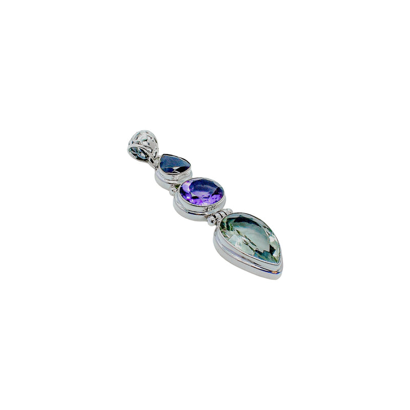 Sterling Silver Multi Gemstone Pendant SSP127