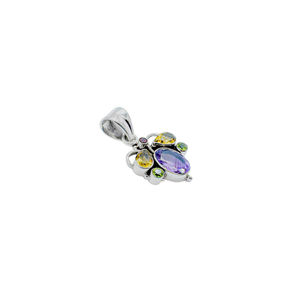 Sterling Silver Multi gemstone Bee Pendant SSP135