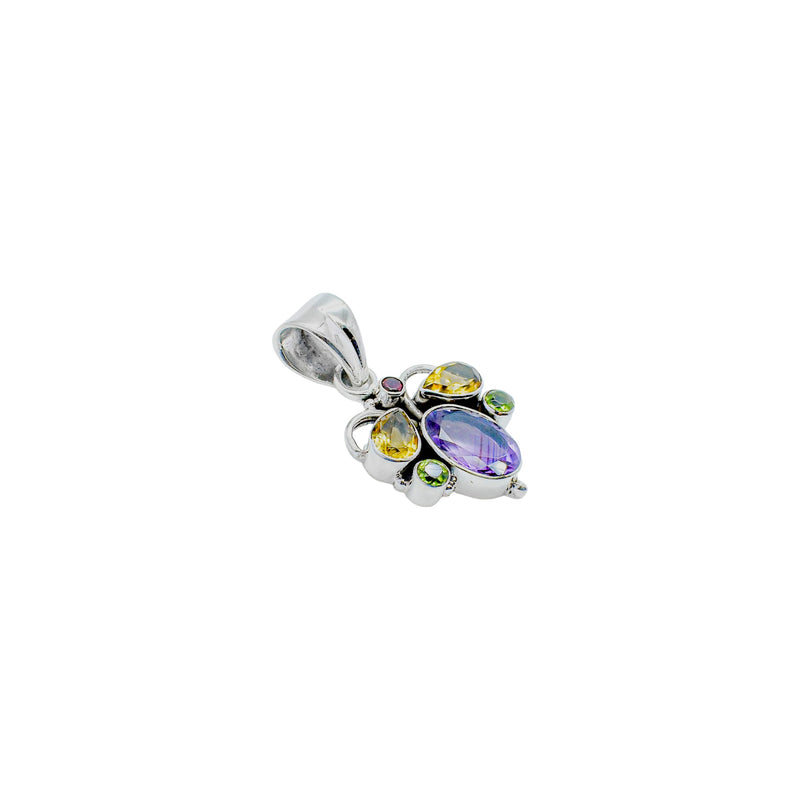 Sterling Silver Multi gemstone Bee Pendant SSP135