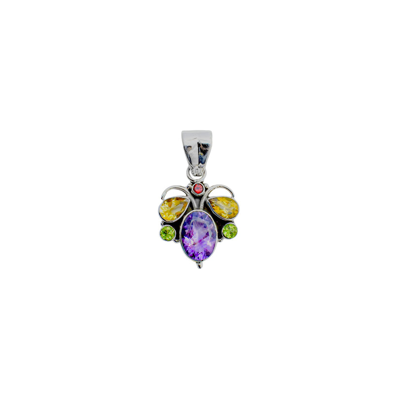 Sterling Silver Multi gemstone Bee Pendant SSP135