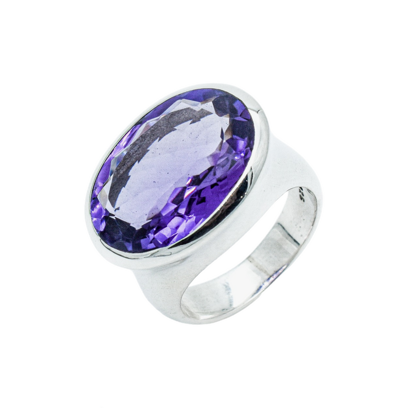 Sterling Silver Amethyst Ring SSR163