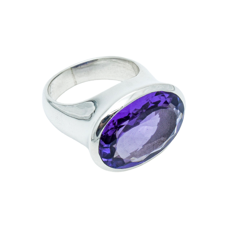 Sterling Silver Amethyst Ring SSR163