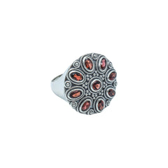 Sterling Silver Garnet Ring SSR118