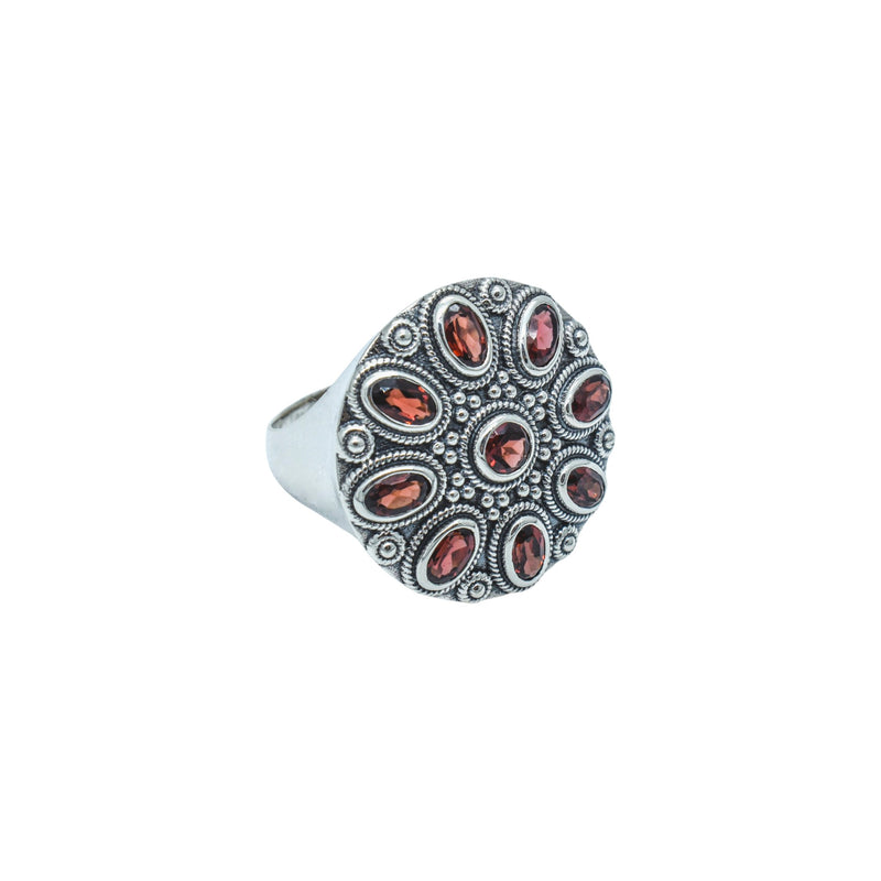Sterling Silver Garnet Ring SSR118