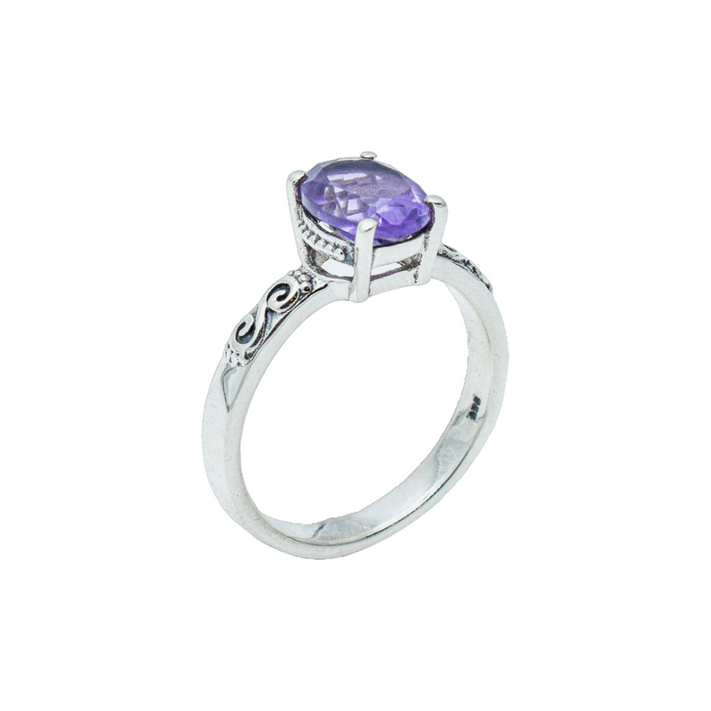 Sterling Silver Amethyst Ring SSR175