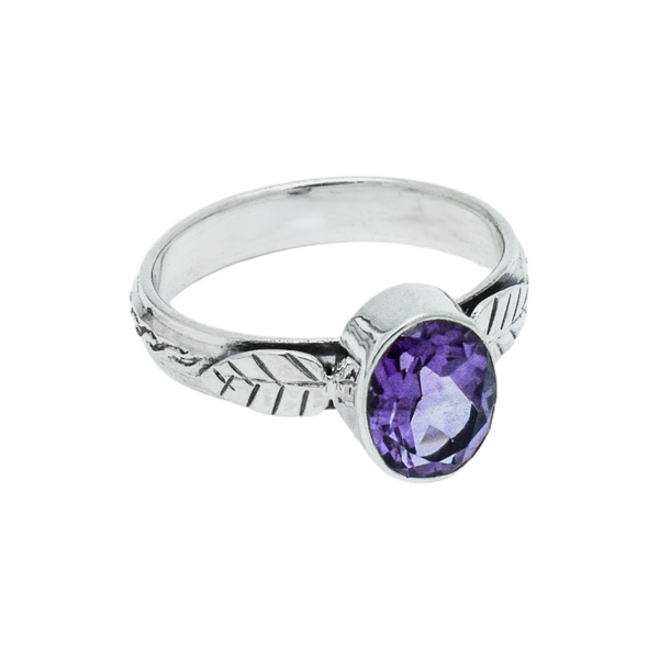 Sterling Silver Amethyst Ring SSR210