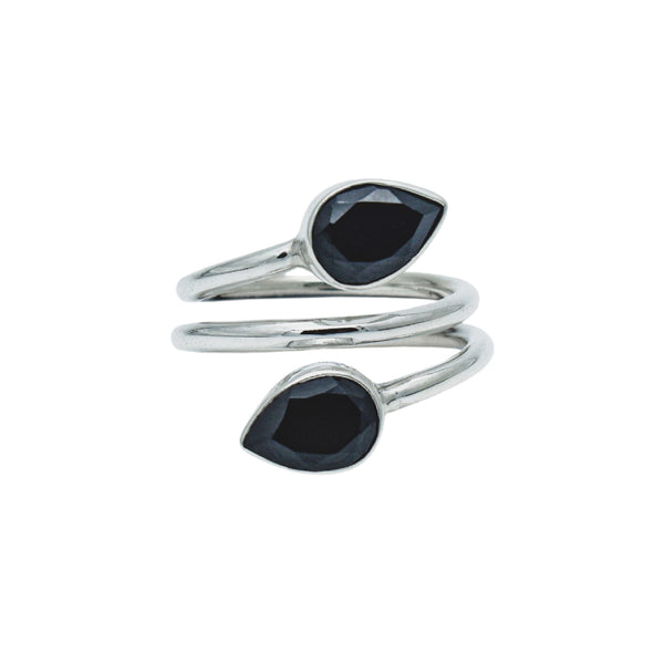 Sterling Silver Black Spinel Ring SSR204
