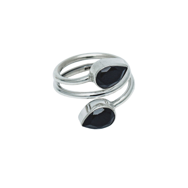 Sterling Silver Black Spinel Ring SSR204