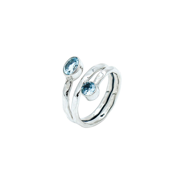 Sterling Silver Blue Topaz Ring SSR207