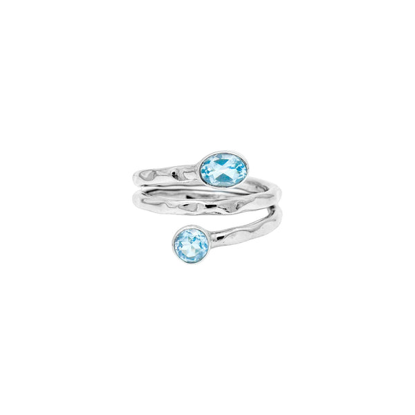 Sterling Silver Blue Topaz Ring SSR207
