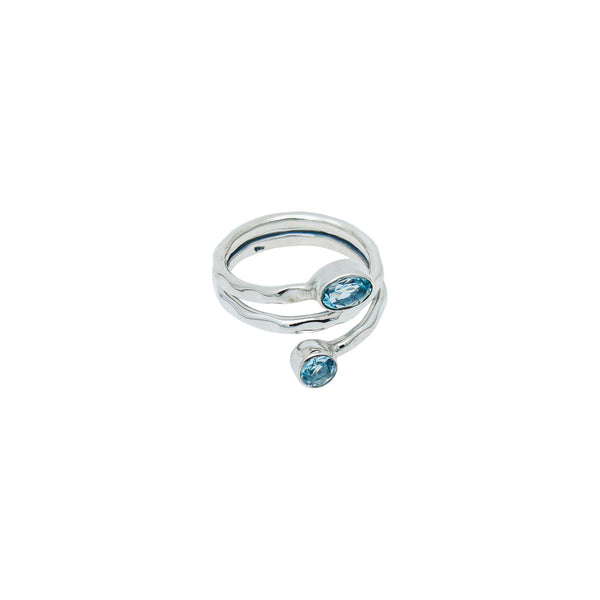 Sterling Silver Blue Topaz Ring SSR207
