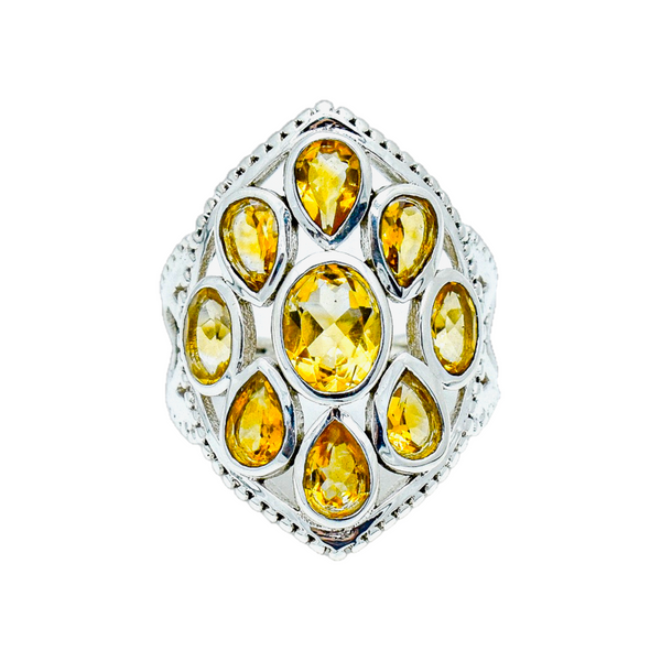 Sterling Silver Citrine Ring SSR197