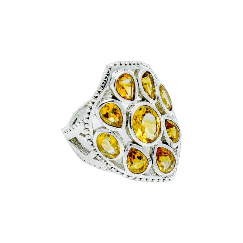 Sterling Silver Citrine Ring SSR197