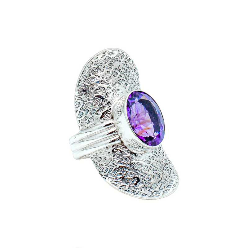 Sterling Silver Amethyst Ring SSR183
